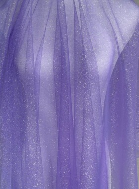 紫色网纱细闪纱烫金纱婚纱布料婚庆铁艺纱幔网纱diy手工婚礼头纱