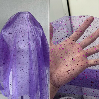 婚庆头纱布料礼服网纱摄影道具布料婚礼DIY舞台布置手工婚纱紫色