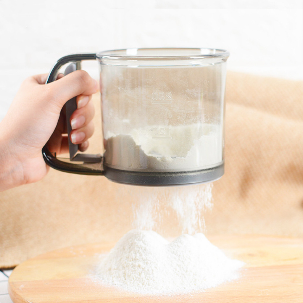 SGS认证 面粉筛 烘焙筛粉杯 多功能筛粉器 半自动手动面粉筛 便捷