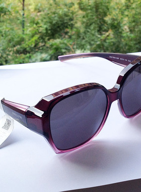 超轻one&one偏光近视套镜太阳眼镜女大框紫红色驾驶墨镜76063 058