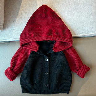 【带帽毛衣针织衫】带帽秋冬款打底衫婴儿冬季男女童上衣H23