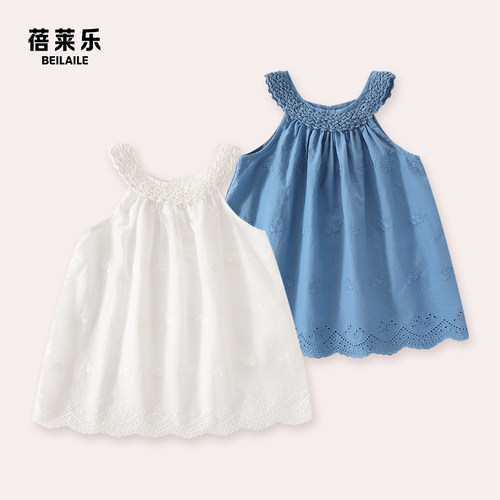 【立体绣花连衣裙】女童连衣裙夏季童装儿童吊带背心裙婴儿夏季E1