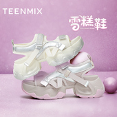 新款 陆柯燃同款 女休闲凉鞋 夏季 天美意雪糕鞋 老爹运动厚底凉鞋