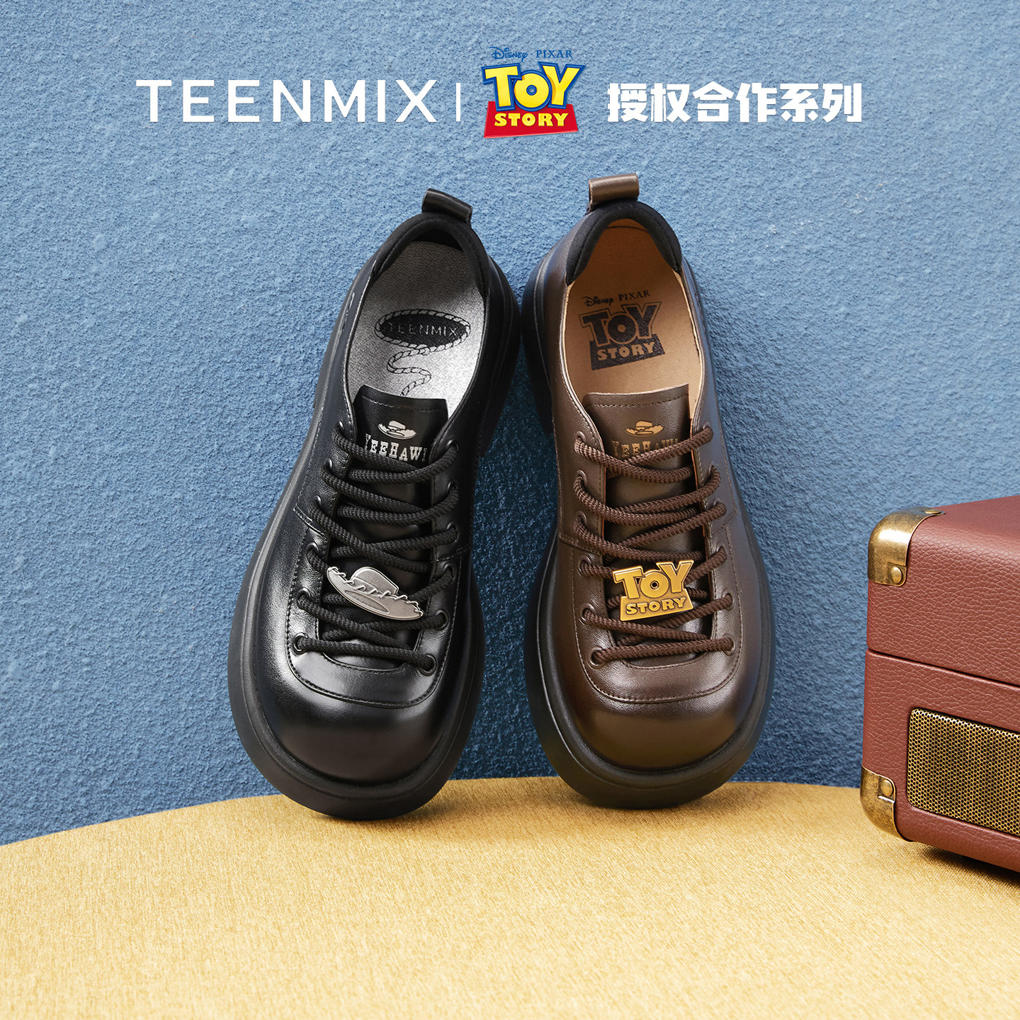 天美意玩具总动员联名胡迪厚底英伦小皮鞋牛津鞋女秋新款复古单鞋,女鞋,牛津鞋/布洛克鞋/德比鞋,淘宝优惠券,粉丝福利购,淘宝优惠卷