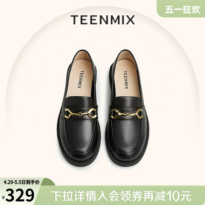 金属扣乐福鞋Teenmix/天美意简约