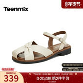 女休闲时装 凉鞋 2026夏季 天美意复古镂空平底罗马凉鞋 新款 KL013BH6