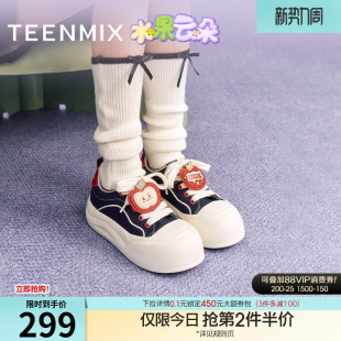 新款 天美意水果云朵厚底增高大头鞋 秋季 女帆布休闲鞋 运动板鞋