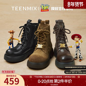 天美意玩具总动员联名胡迪复古厚底英伦马丁靴女鞋 秋新款 休闲短靴