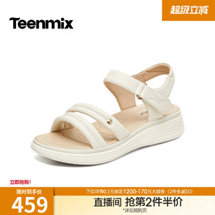 凉鞋 天美意一字带凉鞋 休闲厚底凉鞋 女外穿时装 BK972BL6 2026夏新款