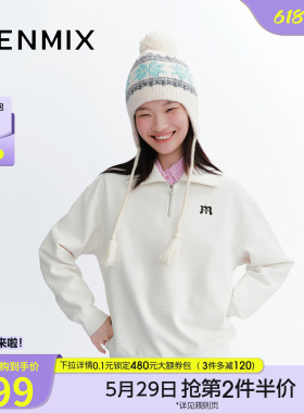 天美意休闲POLO衫女套头卫衣运动上衣冬季新款商场同款FSA19DT5