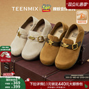 天美意玩具总动员联名胡迪厚底沙发勃肯鞋女秋新款软底加绒毛毛鞋