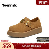 天美意疯狂动物城联名厚底复古勃肯鞋 新款 全包女休闲单鞋 2026春季