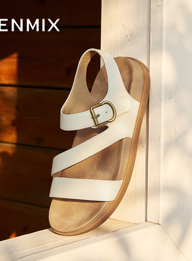 天美意一字带凉鞋休闲厚底凉鞋女外穿时装凉鞋夏季新款CEY16BL5