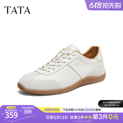 TATA他她男鞋2026夏季新款板鞋舒适百搭休闲鞋德训鞋子PHQ01AM6