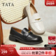 冬小皮鞋 时尚 休闲深口乐福鞋 TATA他她女鞋 一脚蹬英伦单鞋 CG901CA5