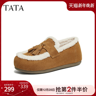 4WW01DA5 加绒勃肯雪地靴乐福休闲棉鞋 TATA他她吐司毛毛鞋 2025冬季