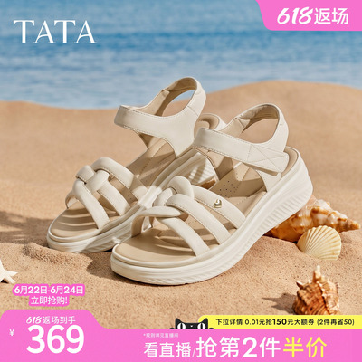 TATA他她运动凉鞋女简约百搭时尚休闲鞋沙滩凉鞋2026新款7K703BL6