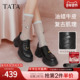 TATA他她厚底牛津鞋 2026新7OLA1AM6 乐福鞋 女增高复古小皮鞋 女JK鞋