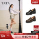 女鞋 浅口高跟单鞋 2025新款 TATA他她粗跟英伦乐福鞋 皮鞋 7A524AA5