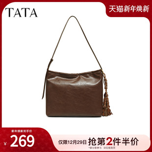 TATA他她女包2025冬季 通勤气质托特包简约单肩包斜挎包LB338CX5