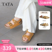 女沙滩拖鞋 新款 女外穿凉鞋 夏季 4QY03BT5 通勤鞋 TATA他她厚底勃肯鞋
