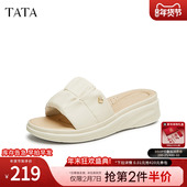外穿轻软休闲法式 Tata他她厚底一字拖鞋 女鞋 凉拖2024夏新7AP03BT4