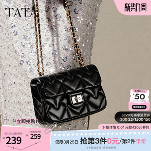 TATA他她女包气质菱格通勤单肩包小方包斜挎包春季 X3428AX5 新款