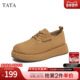 TATA他她女鞋 子CX201AM4 厚底增高懒人单鞋 春冬新款 复古高帮勃肯鞋