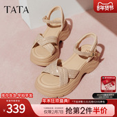 女鞋 2025夏季 法式 TATA他她休闲厚底凉鞋 气质时装 凉鞋 新款 CXT01BL5