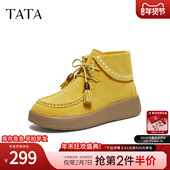 2025新款 女鞋 复古厚底增高鞋 TATA他她勃肯鞋 休闲软底鞋 子4WY01DD5