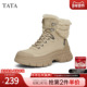 TATA他她厚底加绒运动靴女靴子户外高帮鞋 短靴2024冬新款 SJY01DD4