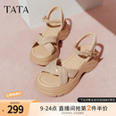 2025夏季 气质时装 凉鞋 CXT01BL5 新款 女鞋 TATA他她休闲厚底凉鞋 法式