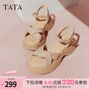 2025夏季 气质时装 凉鞋 CXT01BL5 新款 女鞋 TATA他她休闲厚底凉鞋 法式