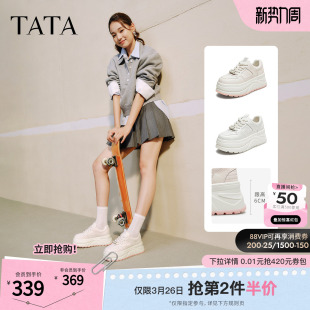 小白鞋 新款 时尚 厚底休闲板鞋 CP202CM5 TATA他她女鞋 百搭鞋 2025冬季
