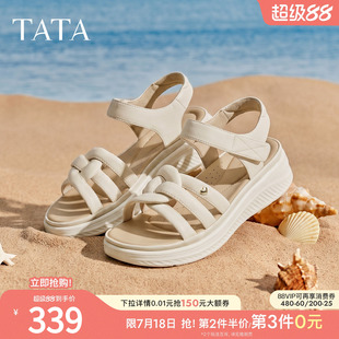 TATA他她运动凉鞋女简约百搭时尚休闲鞋沙滩凉鞋2026新款7K703BL6