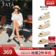 新款 TATA他她休闲运动凉鞋 7AP05BL5 坡跟凉鞋 2025夏季 女鞋 羊皮法式
