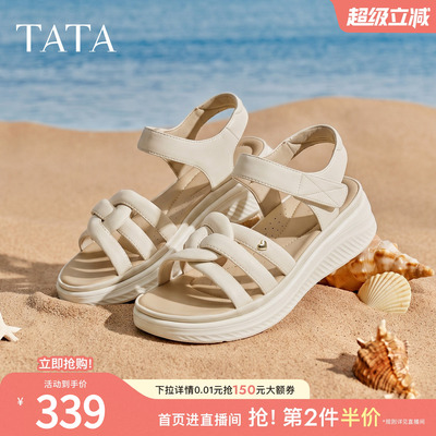 TATA他她运动凉鞋女简约百搭时尚休闲鞋沙滩凉鞋2026新款7K703BL6