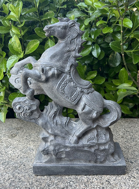 石雕马青石马摆件石材雕刻马到成功天然石头工艺品奔腾马生肖马