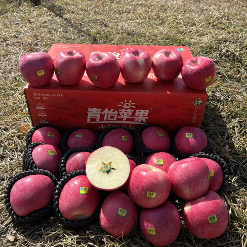 青怡苹果甘肃静宁红富士脆甜多汁应季新鲜水果出口级别全红顺丰