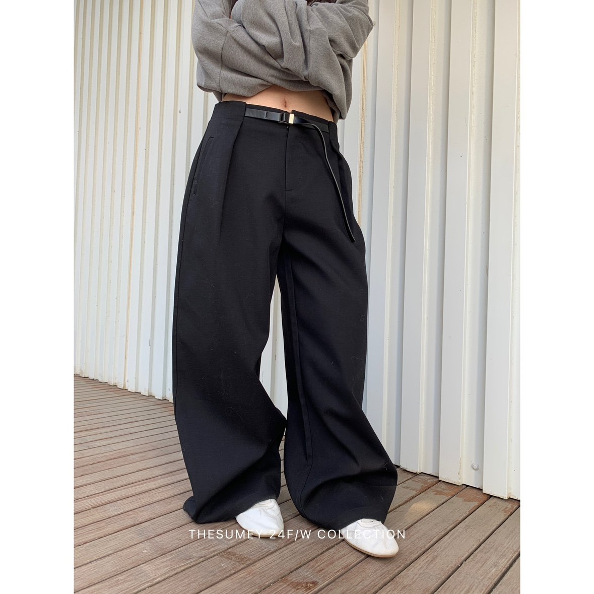 THESUMEY 加厚直筒休闲裤女2024秋冬新款显瘦宽松百搭阔腿长裤,女装/女士精品,休闲裤,淘宝优惠券,粉丝福利购,淘宝优惠卷