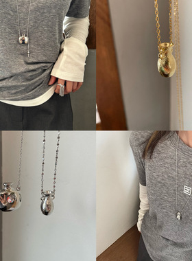 博主同款生命之水小酒神项链小众设计感叠戴长款毛衣链