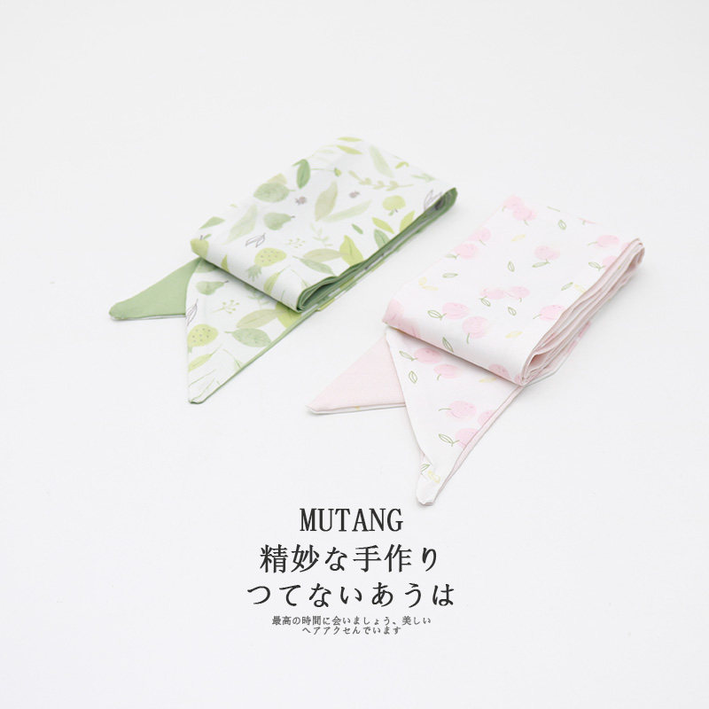 日韩甜美森系小清新丝巾发带绑头发头绳女蝴蝶结飘带发绳夏季新款