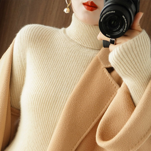 厚毛针织衫 堆堆领打底衫 清仓时髦洋气配大衣内搭高领毛衣修身 反季