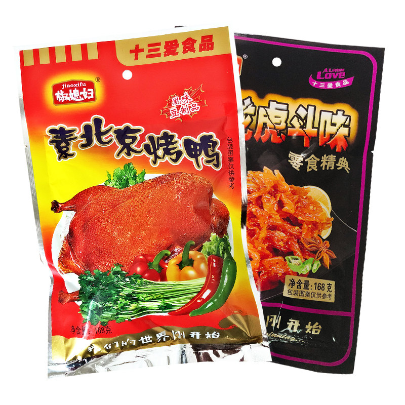 椒媳妇风味豆制品 143g龙虎榜北京烤鸭辣条*5包 素食怀旧零食包邮