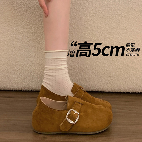 软底女鞋一脚蹬复古乐福单鞋女