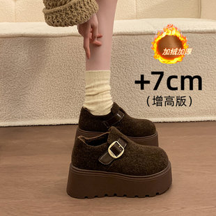 保暖乐福二棉鞋 厚底小个子增高加绒全包勃肯鞋 2025新款 子冬季 女鞋