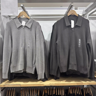 481723 春季款男士翻领拉链针织衫长袖休闲套头毛衣毛衫打底衫男