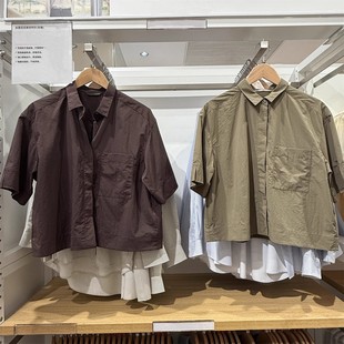 夏季 衬衣空调衫 女装 短袖 薄外套通勤休闲上衣 宽松短衬衫 479096