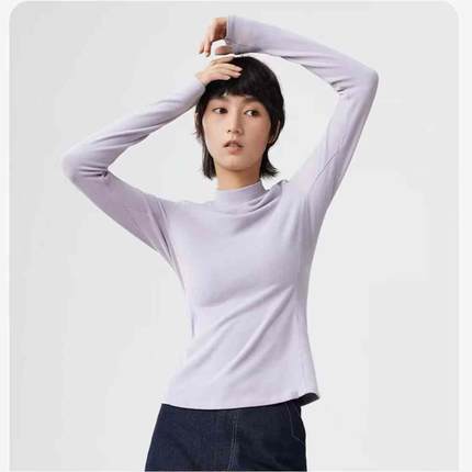 秋冬保暖好货 女装弹力修身摇粒绒长袖T恤德绒打底衫纯色PO15224