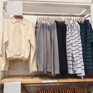 JM484503/482971女装柔滑棉质休闲POLO领针织衫/毛衣毛衫百搭上衣